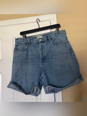Agolde Light Wash High-Rise Rolled Hem Denim Shorts Agolde dame shorts size 32